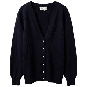 Vintage Laurice Women's Black Wool Angora Blend Button Down Cardigan Sweater